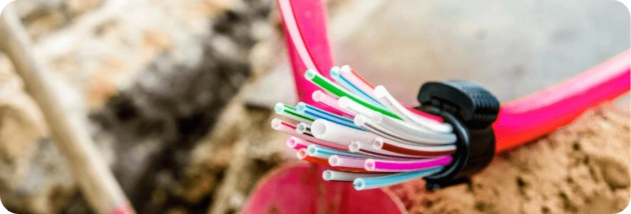 Bunte Glasfaserkabel