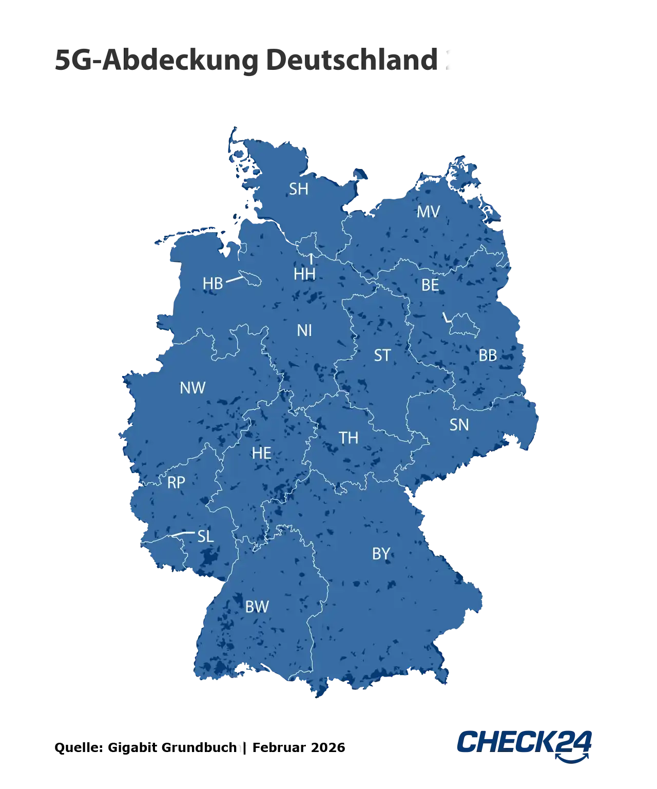 Karte zur 5G-Netzabdeckung in Deutschland