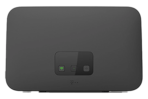 Schwarzer Telekom Speedport Smart Router mit LED-Anzeigen auf der Vorderseite