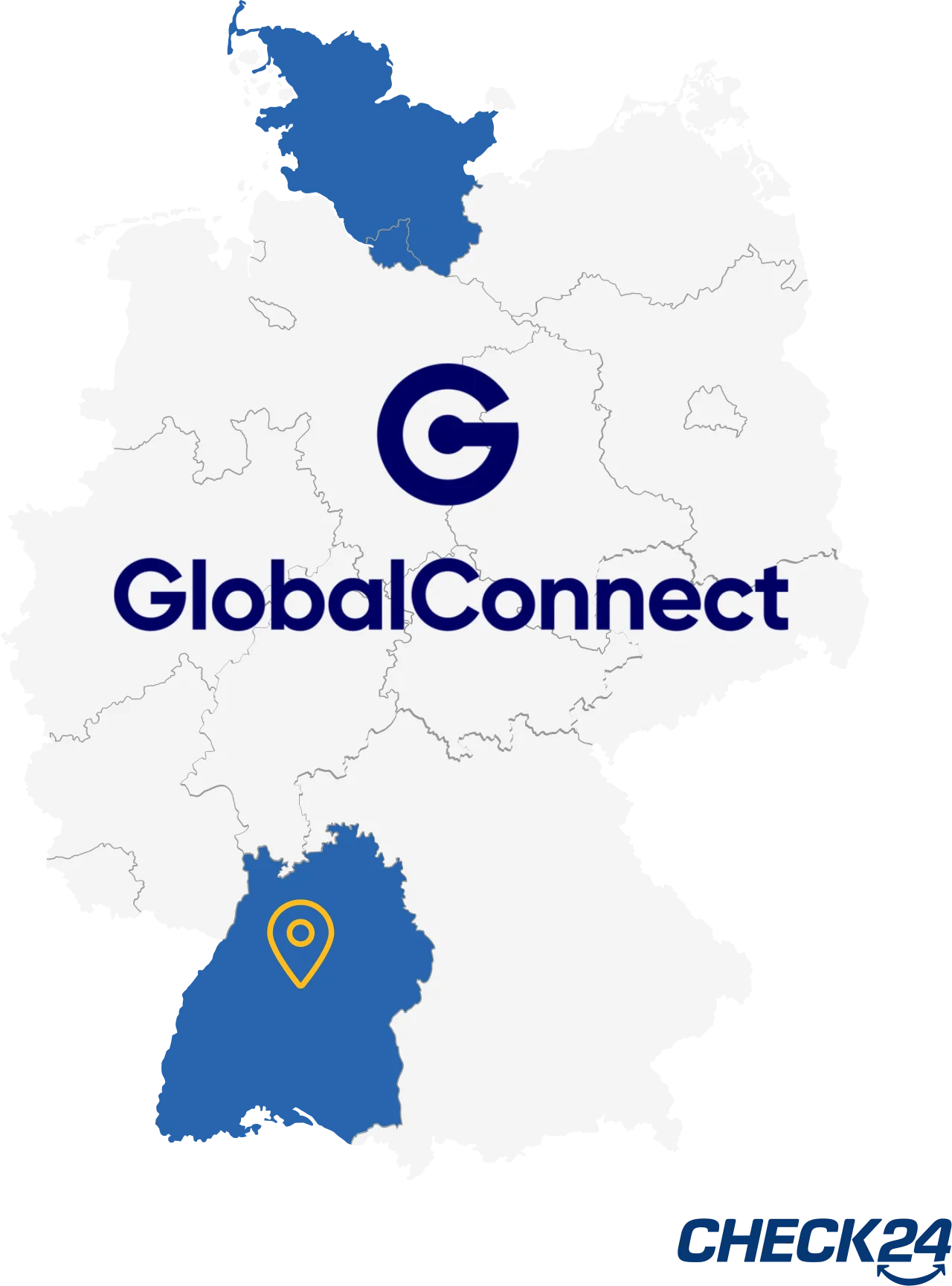 Karte zur Globalconnect Internet-Verfügbarkeit