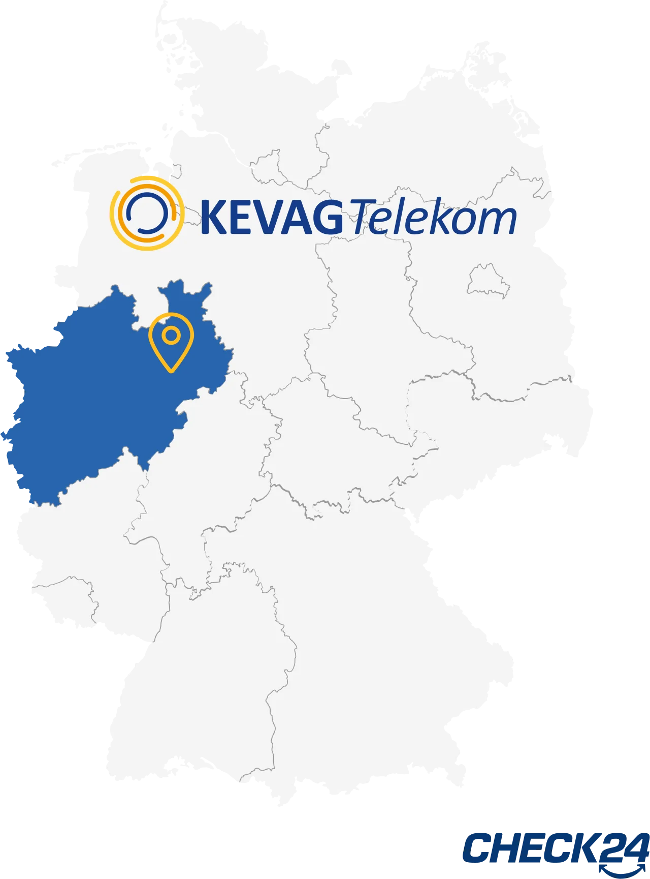Karte zur Kevag Internet-Verfügbarkeit