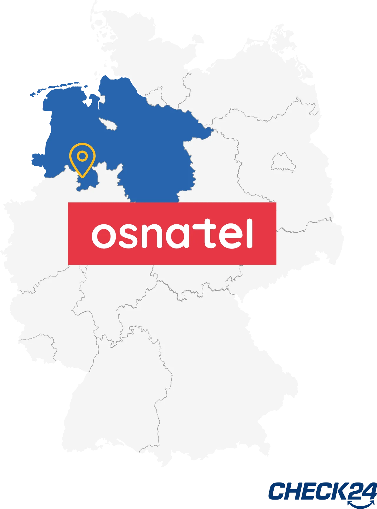 Karte zur Osnatel Internet-Verfügbarkeit