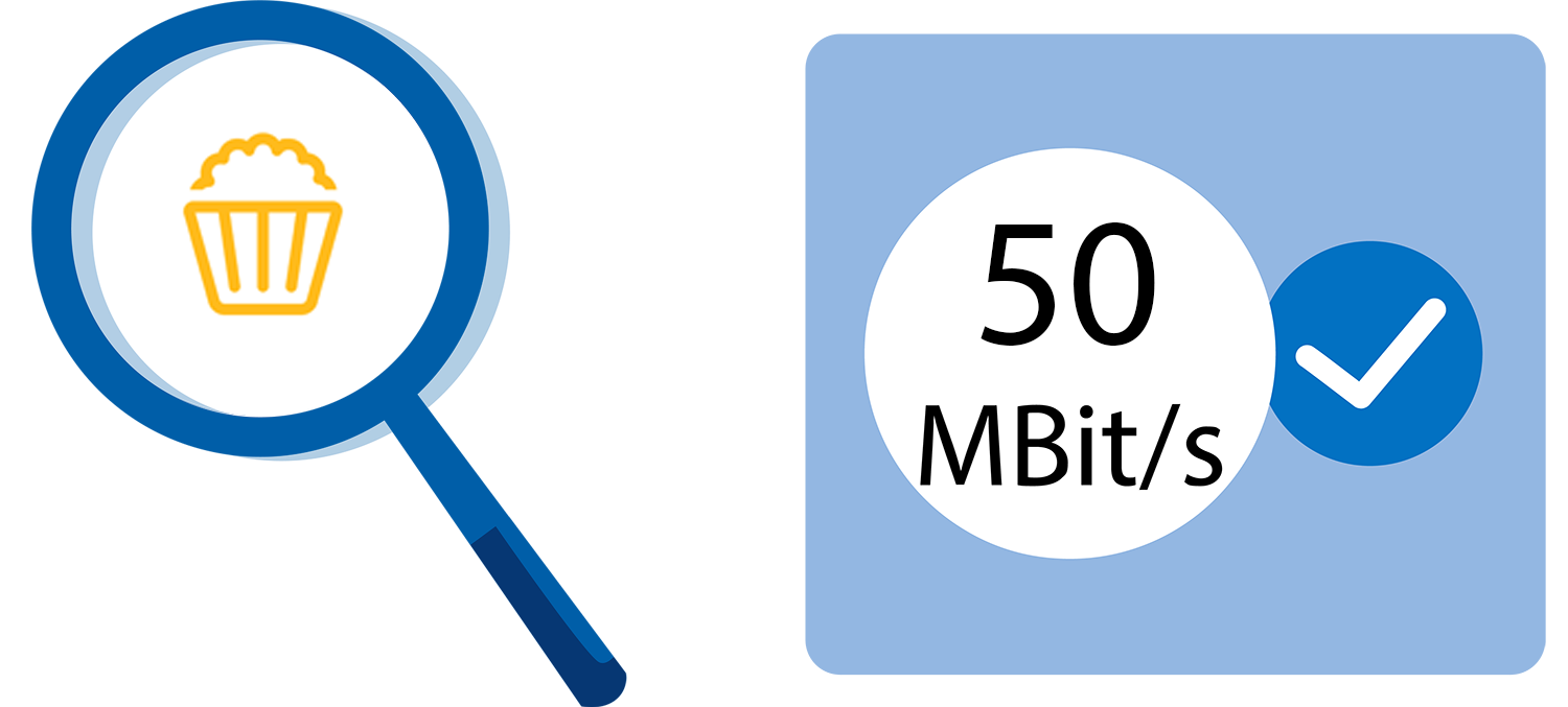 50 MBit/s Internetgeschwindigkeit für Streaming